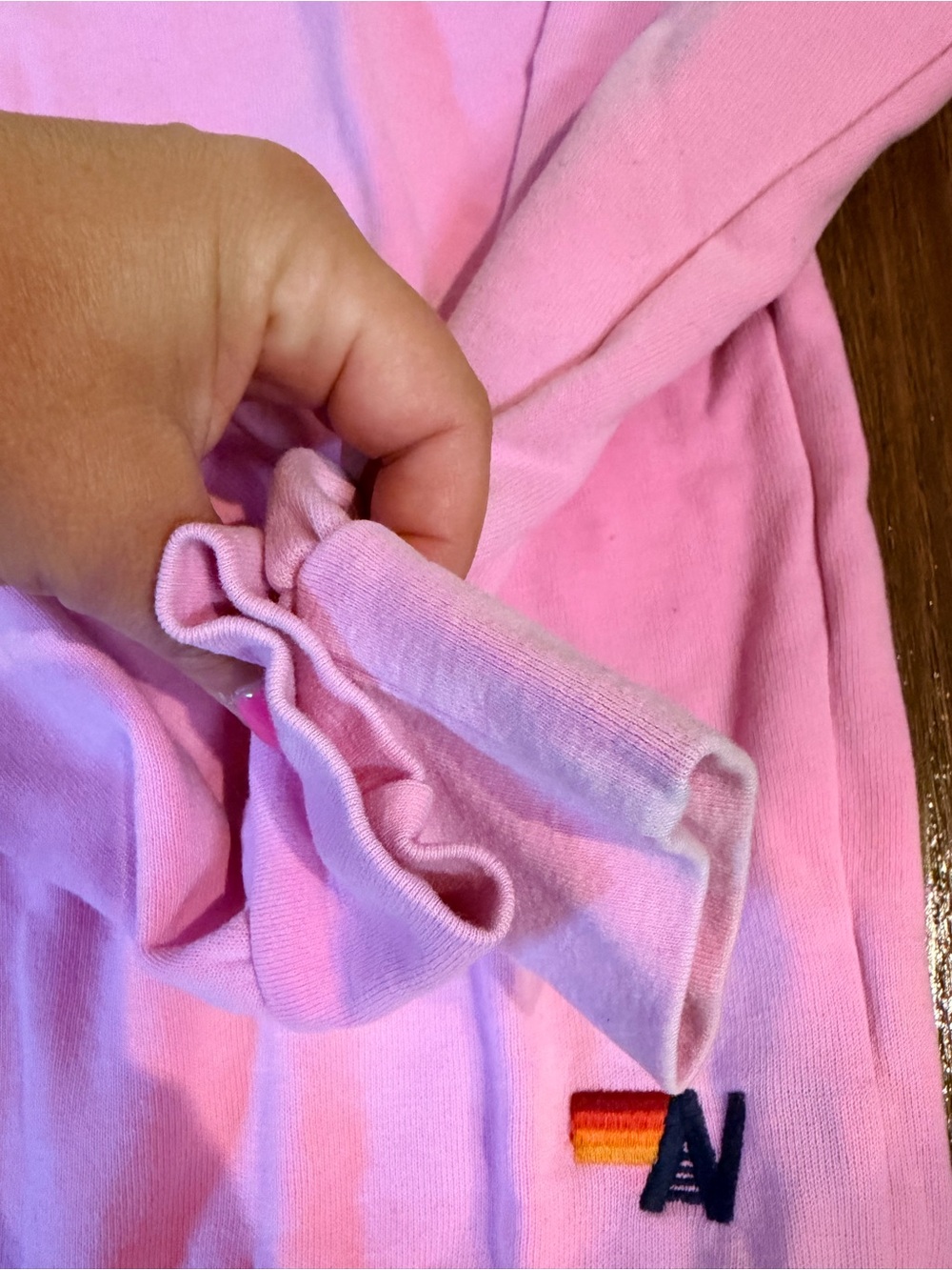 Aviator Nation Pink Pullover with Neon Stripe Detail price is firm - Picture 2 of 8